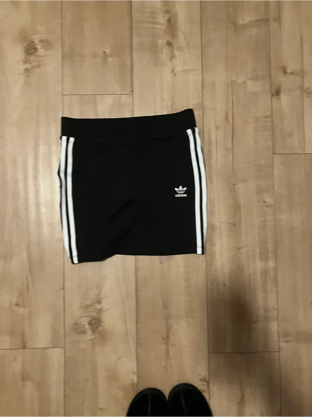 adidas Black Skirt with White Side Stripes and Trefoil